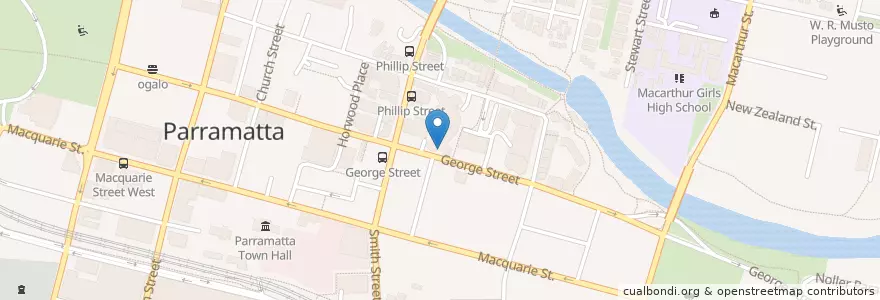Mapa de ubicacion de Police Credit Union en Australië, Nieuw-Zuid-Wales, Sydney, City Of Parramatta Council.