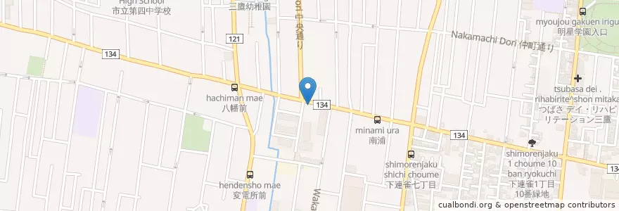 Mapa de ubicacion de 創作料理 三福屋 en ژاپن, 東京都, 三鷹市.
