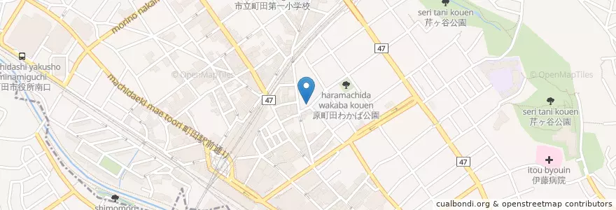 Mapa de ubicacion de 原町田六郵便局 en Japão, Tóquio, 町田市.