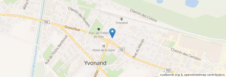 Mapa de ubicacion de Hotel de Ville en Schweiz, Waadt, District Du Jura-Nord Vaudois, Yvonand.