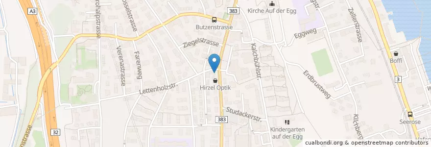Mapa de ubicacion de Avia Service Wollishofen en Suisse, Zurich, District De Zurich, Zurich.