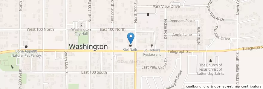 Mapa de ubicacion de Domino's en Amerika Syarikat, Utah, Washington County, Washington.