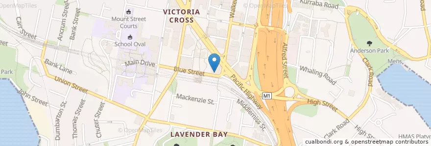 Mapa de ubicacion de Station Tavern en Australia, New South Wales, North Sydney Council, Sydney.