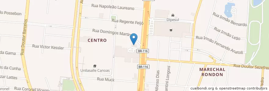 Mapa de ubicacion de McDonald's en 브라질, 남부지방, 히우그란지두술, Região Geográfica Intermediária De Porto Alegre, Região Metropolitana De Porto Alegre, Região Geográfica Imediata De Porto Alegre, Canoas.