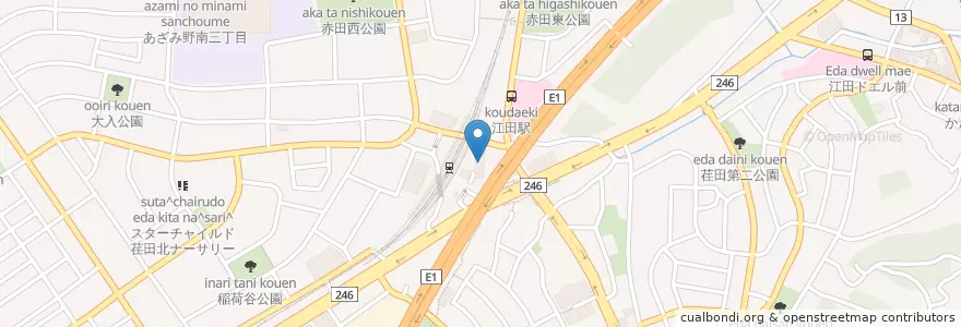 Mapa de ubicacion de にじいろ保育園 en 日本, 神奈川県, 横浜市, 青葉区.