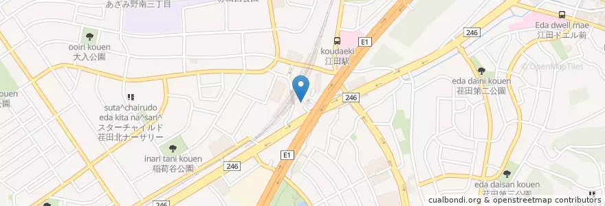Mapa de ubicacion de 青葉警察署荏田町交番 en Jepun, 神奈川県, 横浜市, 青葉区.