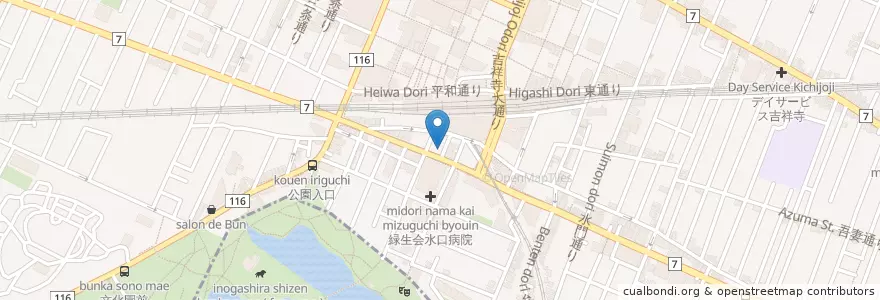 Mapa de ubicacion de ルノアール en اليابان, 東京都, 武蔵野市.