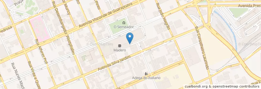 Mapa de ubicacion de Estacionamento Estacao en البَرَازِيل, المنطقة الجنوبية, بارانا, Região Geográfica Intermediária De Curitiba, Região Metropolitana De Curitiba, Microrregião De Curitiba, كوريتيبا.