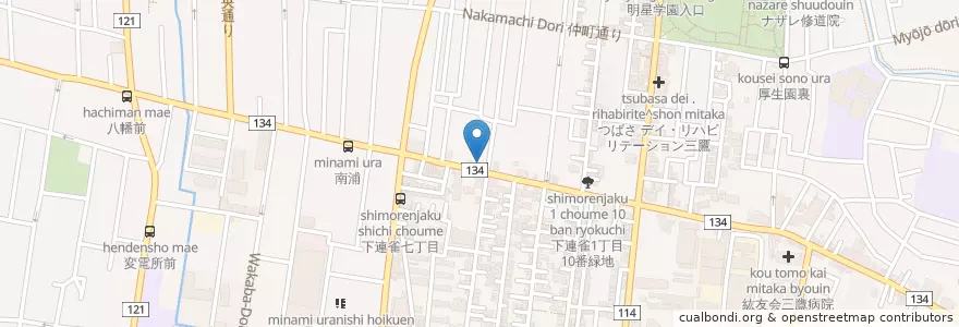 Mapa de ubicacion de システムパーク下連雀第5 en Japon, Tokyo, 三鷹市.