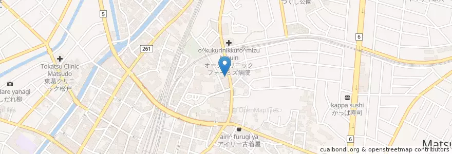 Mapa de ubicacion de 池田弁財天 en 日本, 千葉県, 松戸市.