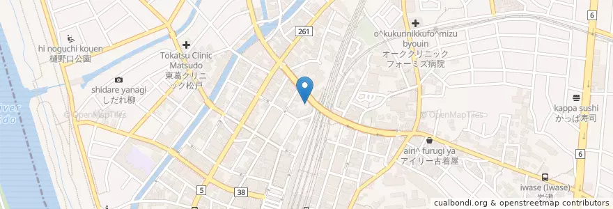 Mapa de ubicacion de すい星薬局 en 일본, 지바현, 松戸市.
