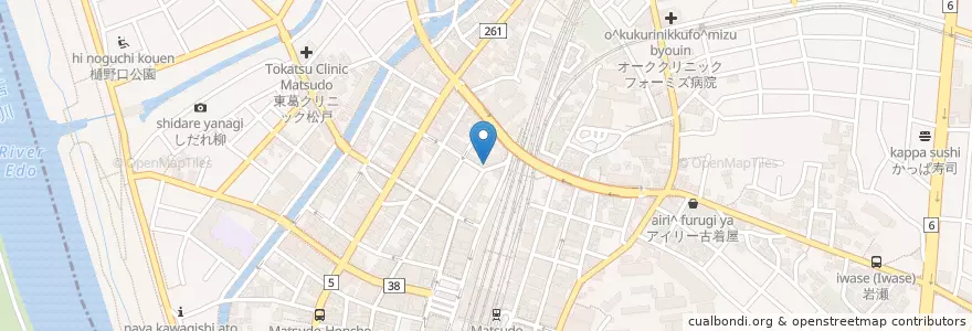 Mapa de ubicacion de 煬さんの揚げシューマイ en Japon, Préfecture De Chiba, 松戸市.