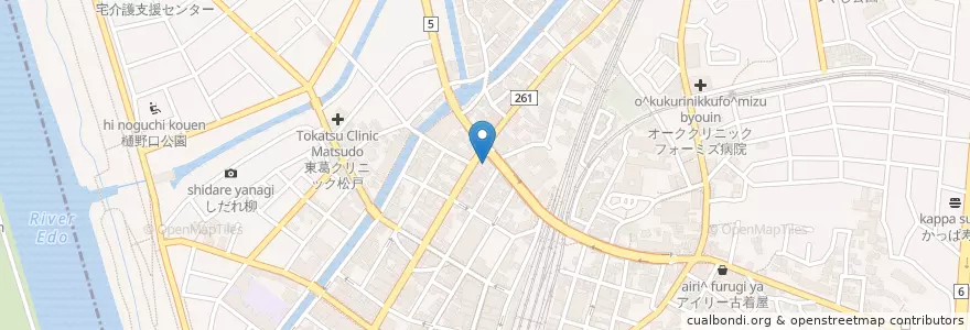 Mapa de ubicacion de 千葉興業銀行 en Japonya, 千葉県, 松戸市.