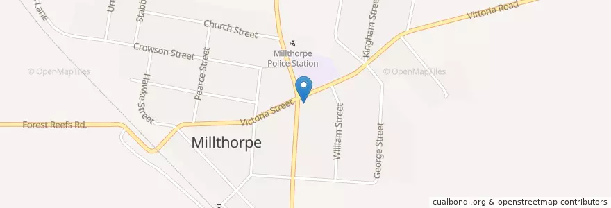 Mapa de ubicacion de Millthorpe Post Office en أستراليا, نيوساوث ويلز, Blayney Shire Council.