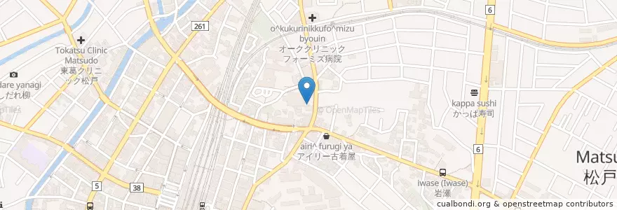 Mapa de ubicacion de 小根本交番 en Jepun, 千葉県, 松戸市.