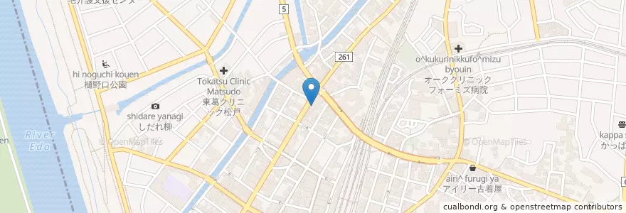 Mapa de ubicacion de マツダレンタカー en ژاپن, 千葉県, 松戸市.