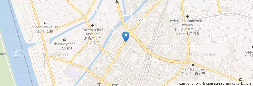 Mapa de ubicacion de 陣太鼓 en Japonya, 千葉県, 松戸市.