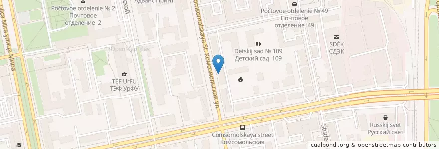 Mapa de ubicacion de МДМ Банк en Rusya Federasyonu, Уральский Федеральный Округ, Свердловская Область, Городской Округ Екатеринбург.