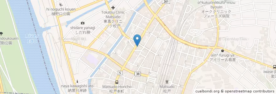 Mapa de ubicacion de にんの介 en 일본, 지바현, 松戸市.