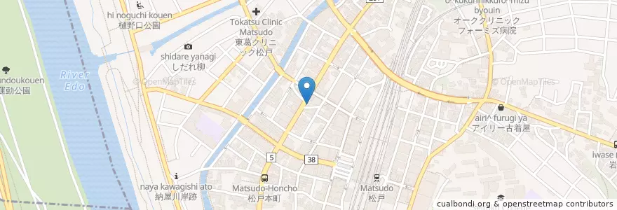 Mapa de ubicacion de ゆで太郎 en Japon, Préfecture De Chiba, 松戸市.