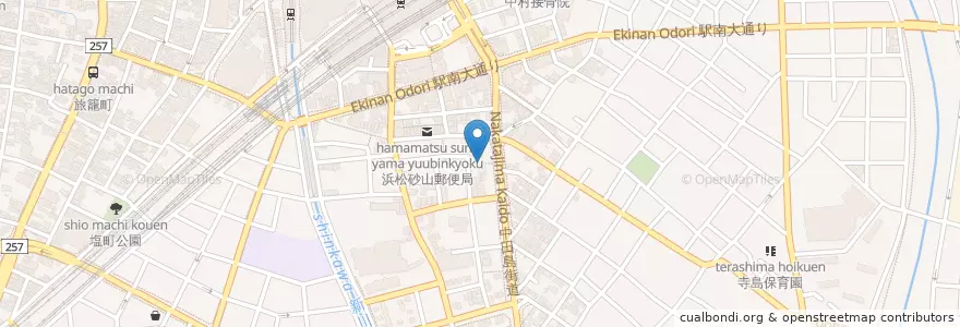 Mapa de ubicacion de 六所神社 en Japón, Prefectura De Shizuoka, 浜松市, 中区.