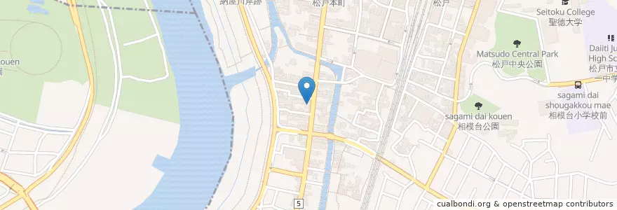 Mapa de ubicacion de 弁当喜代川 en ژاپن, 千葉県, 松戸市.