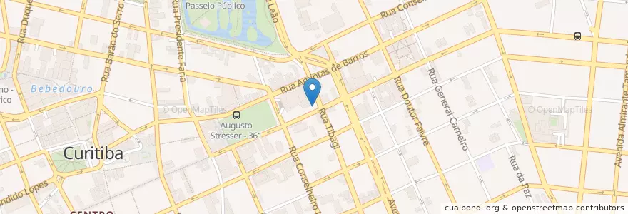 Mapa de ubicacion de Teatro Guairinha en 브라질, 남부지방, 파라나, Região Geográfica Intermediária De Curitiba, Região Metropolitana De Curitiba, Microrregião De Curitiba, 쿠리치바.