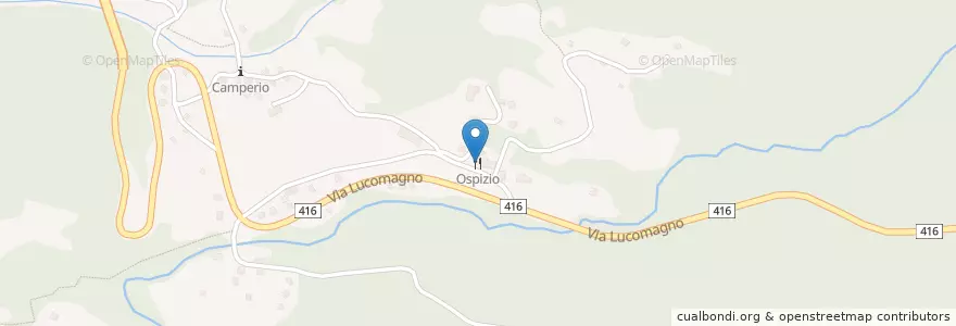 Mapa de ubicacion de Ospizio en Schweiz/Suisse/Svizzera/Svizra, Ticino, Distretto Di Blenio, Circolo D'Olivone, Blenio.
