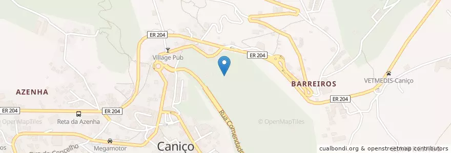 Mapa de ubicacion de Caniço en 포르투갈, Santa Cruz, Caniço.