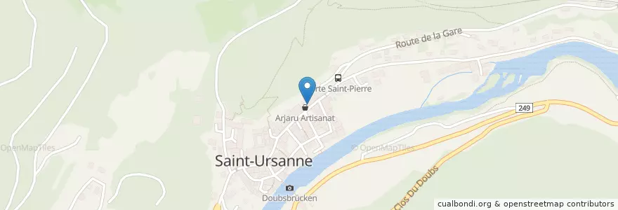 Mapa de ubicacion de Banque Cantonale du Jura en Schweiz/Suisse/Svizzera/Svizra, Jura, District De Porrentruy, Clos Du Doubs.