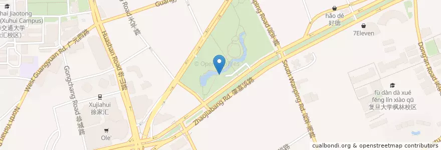 Mapa de ubicacion de 徐家汇公园 en 중국, 상하이, 쉬후이구.