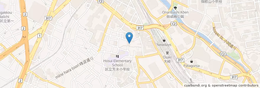 Mapa de ubicacion de 観音寺 (Kannonji) en ژاپن, 東京都, 品川区.
