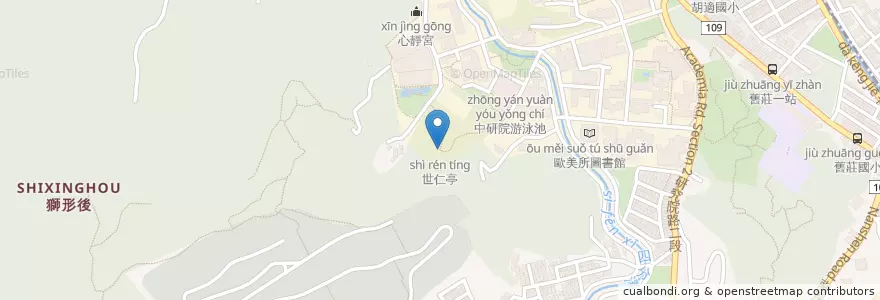 Mapa de ubicacion de 世仁亭 en Taiwan, Neu-Taipeh, Taipeh, Nangang.