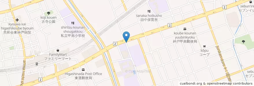 Mapa de ubicacion de しぇからしか en Japan, Präfektur Hyōgo, 神戸市, 東灘区.