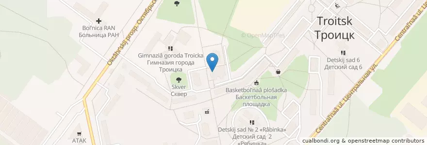 Mapa de ubicacion de Будь здоров en Russia, Central Federal District, Moscow, Troitsky Administrative Okrug, Городской Округ Троицк.