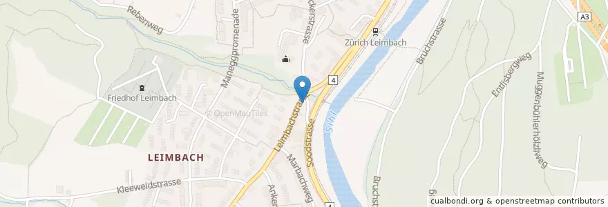 Mapa de ubicacion de Katzen Brueneli en Suisse, Zurich, District De Zurich, Zurich.