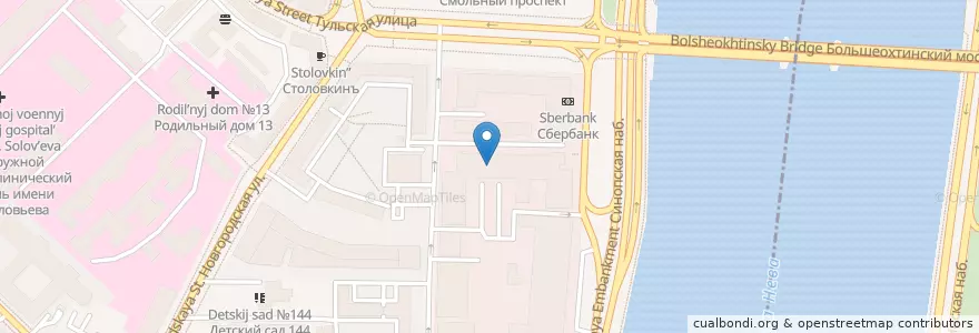 Mapa de ubicacion de Сбербанк en Russia, Northwestern Federal District, Leningrad Oblast, Saint Petersburg, Центральный Район, Округ Смольнинское.