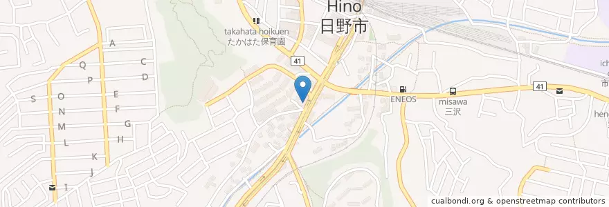 Mapa de ubicacion de 高幡図書館 en Jepun, 東京都, 日野市.