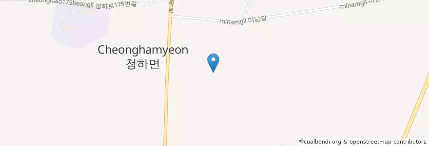 Mapa de ubicacion de 청하면 en Südkorea, Gyeongsangbuk-Do, 포항시, 북구, 청하면.