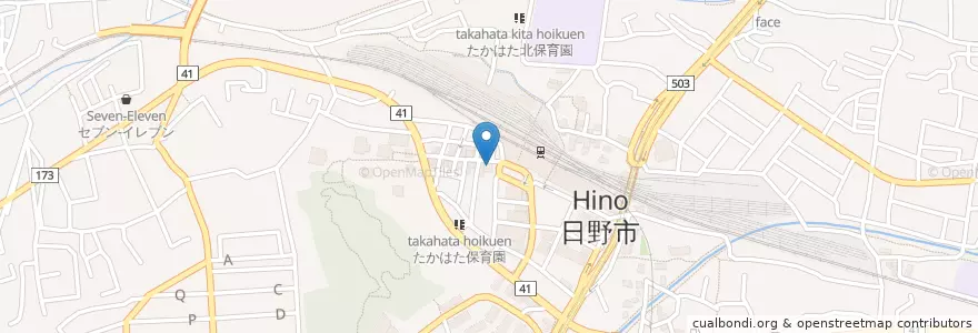 Mapa de ubicacion de さわやか信用金庫 en Japón, Tokio, Hino.