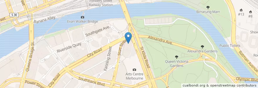Mapa de ubicacion de State Theatre en 澳大利亚, 维多利亚州, City Of Melbourne.