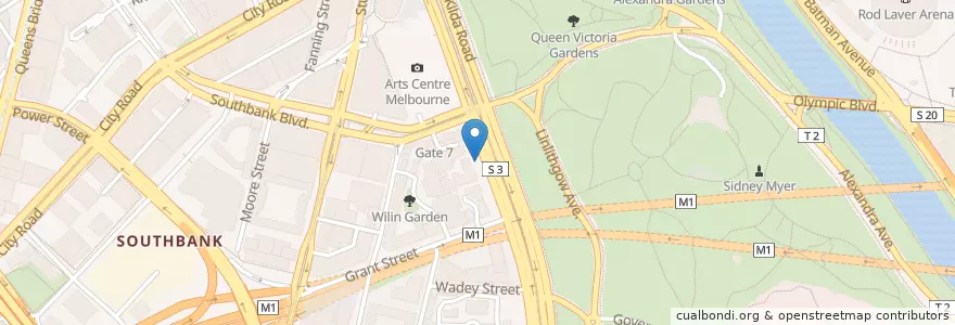Mapa de ubicacion de VCA - St Kilda Road / Southbank Boulevard en Австралия, Виктория, City Of Melbourne.