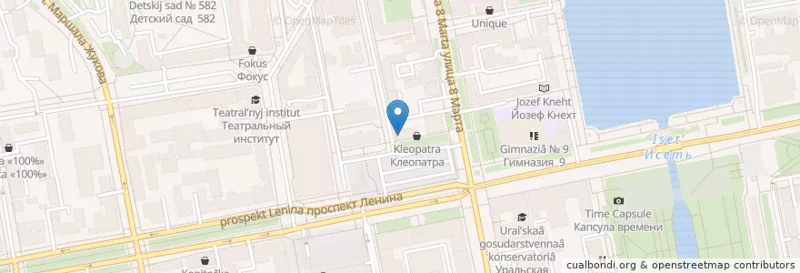 Mapa de ubicacion de УБРиР en Russia, Уральский Федеральный Округ, Свердловская Область, Городской Округ Екатеринбург.