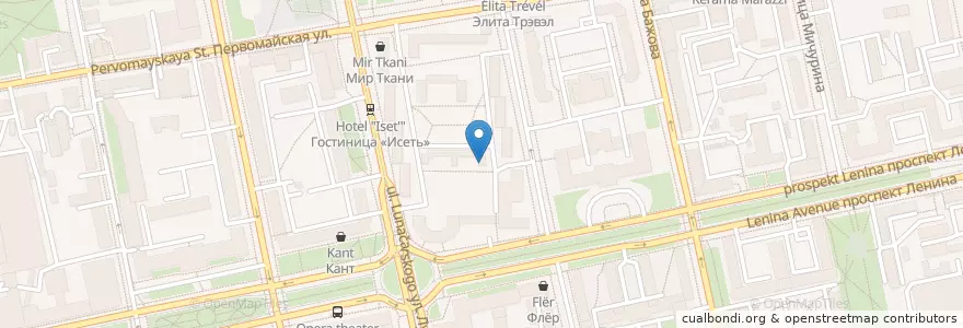 Mapa de ubicacion de Сбербанк en 러시아, Уральский Федеральный Округ, Свердловская Область, Городской Округ Екатеринбург.