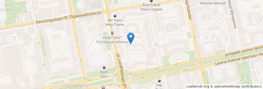 Mapa de ubicacion de Мировые судьи Октябьского и Кировского районов en Russia, Ural Federal District, Sverdlovsk Oblast, Yekaterinburg Municipality.