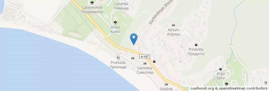 Mapa de ubicacion de отеля Небеса en 러시아, 남부연방관구, Краснодарский Край, Городской Округ Сочи.