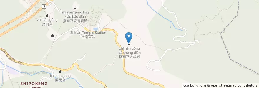 Mapa de ubicacion de 指南宮大成殿 en Taiwan, 新北市, Taipei, 文山區.