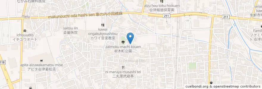 Mapa de ubicacion de 古峯神社 en Jepun, 福島県, 会津若松市.