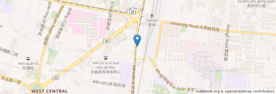 Mapa de ubicacion de 摩爾咖啡 en Taiwan, Tainan, 中西區.