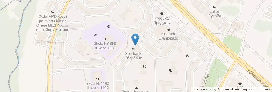Mapa de ubicacion de Отделение связи №125310 en روسيا, Центральный Федеральный Округ, Москва, Северо-Западный Административный Округ, Район Митино.